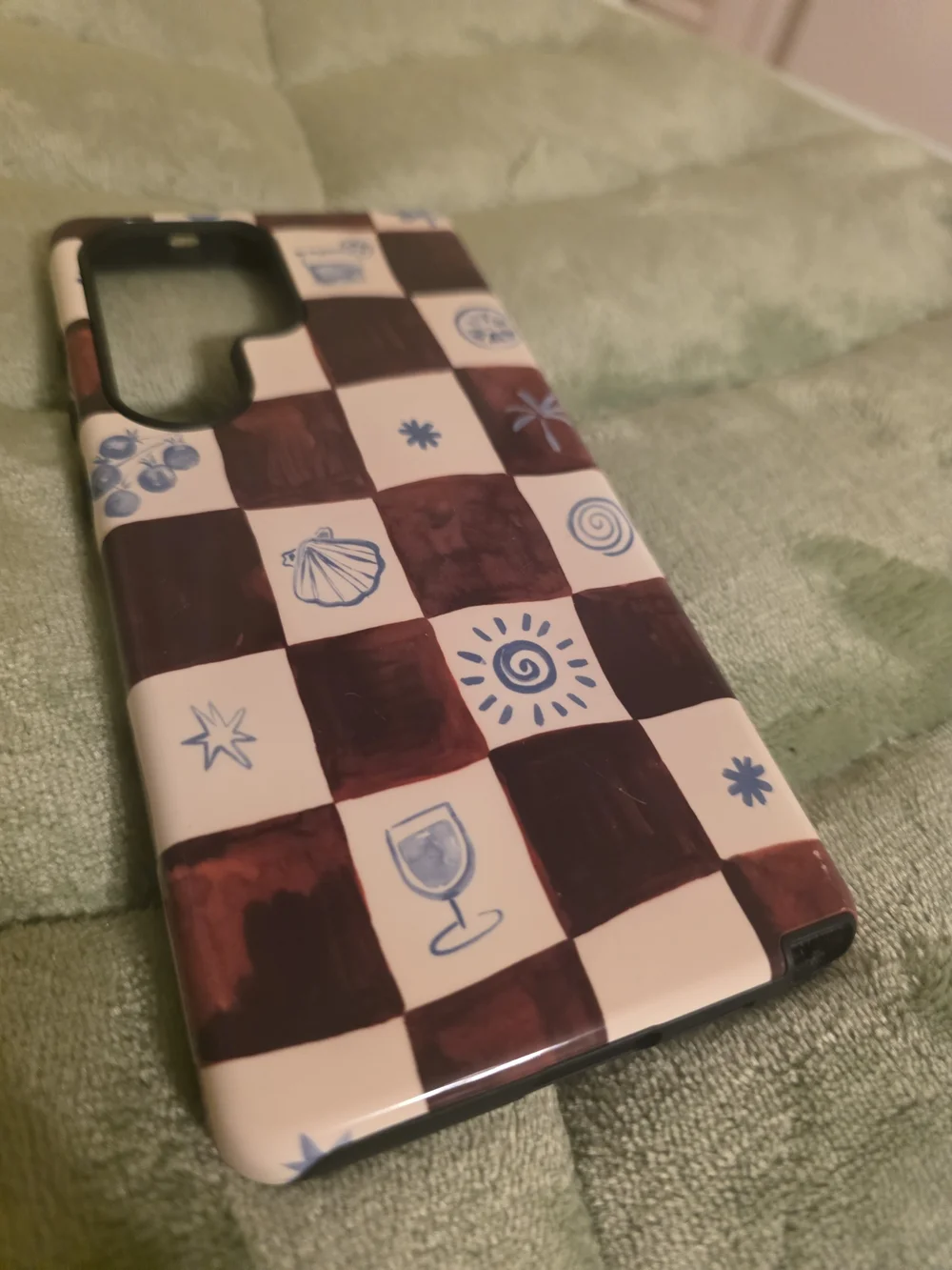The Dairy Afternoon Mezze Maroon Checkered Phone Case Galaxy S25 Ultra Beachy